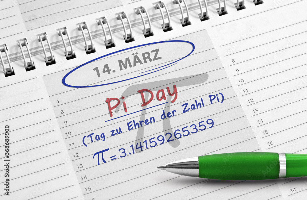 Notiz: 14. März, Pi Day Notiz: 14. März, Pi Day