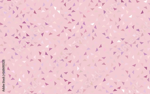 Light Pink vector abstract colorful background, which consist of triangles. Pattern with colored triangles on white background.