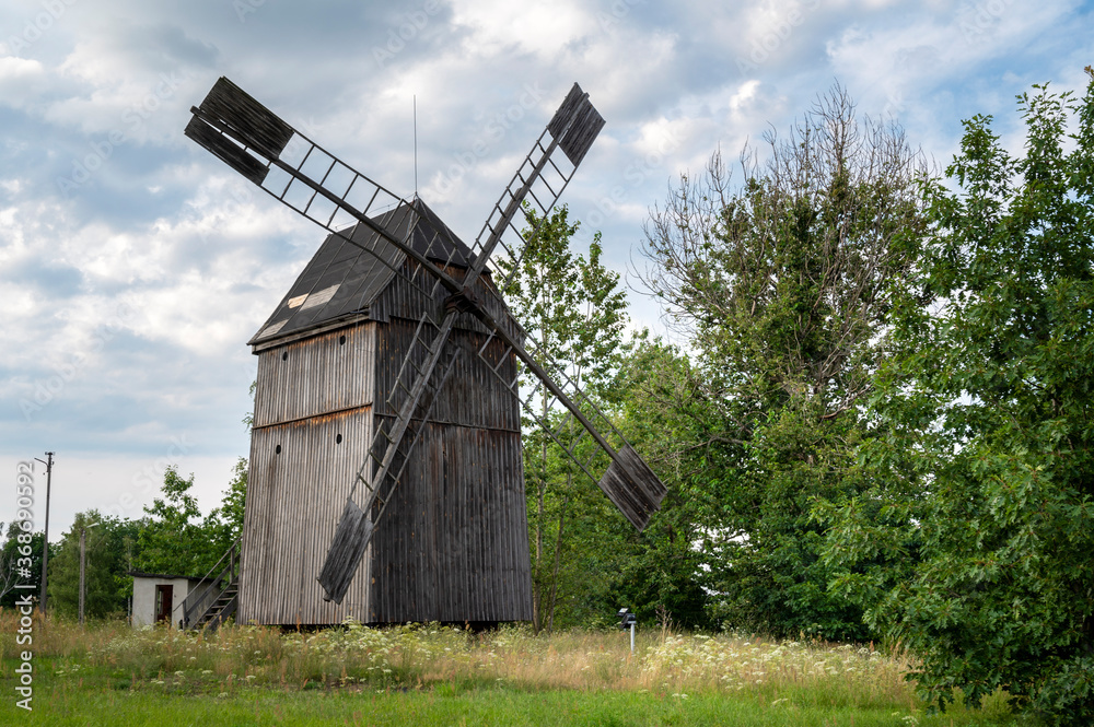 Old Wooden Windmill in western Poland