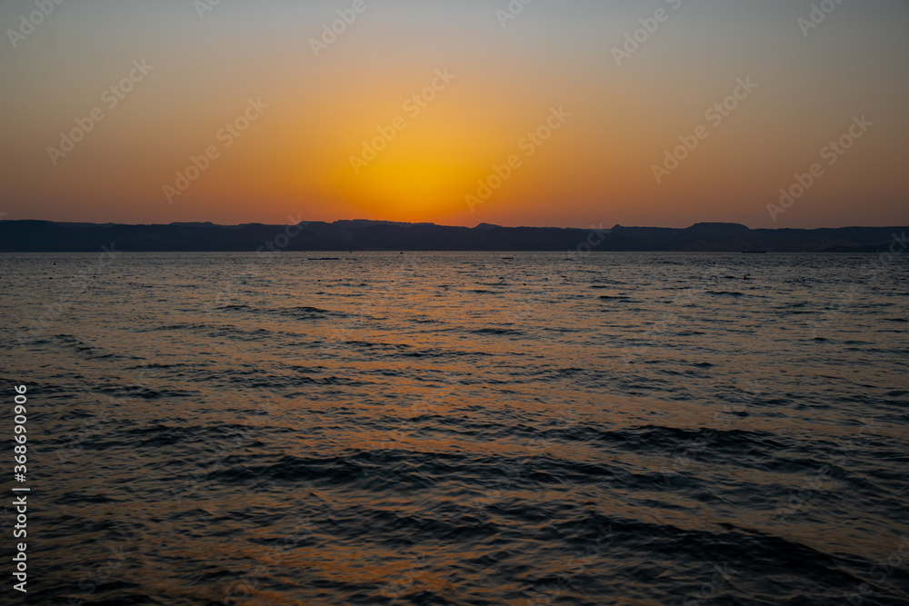 Sunset on beach, sunset on sea, sunset view