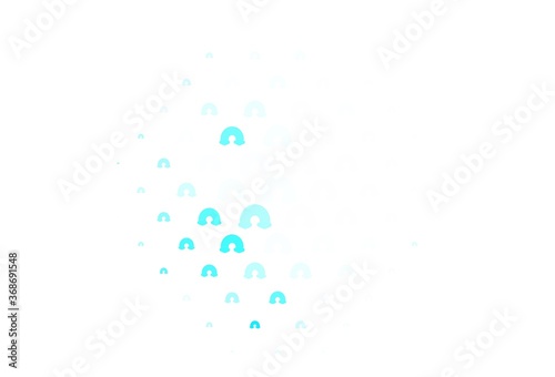 Light BLUE vector template with rainbow signs.