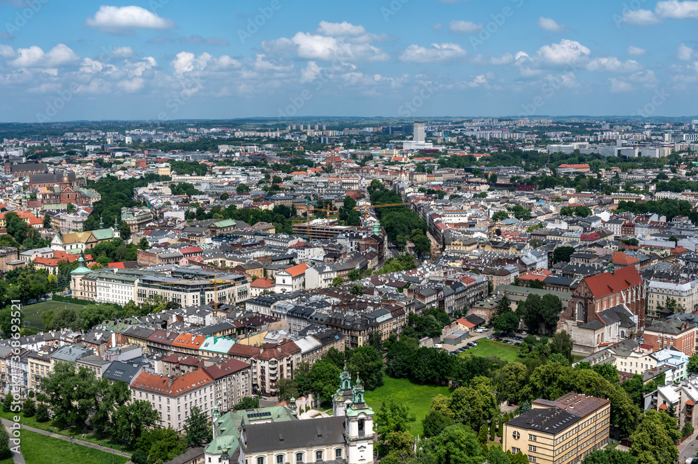 Aerial view of Krakow
