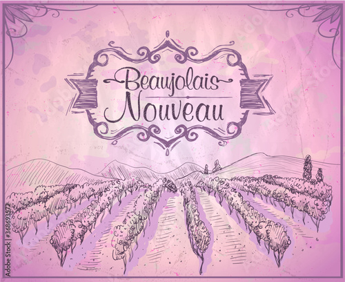 Beaujolais nouveau invitation poster design