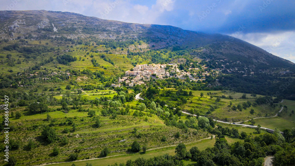 Naklejka premium Amazing aerial view over the French Alps - travel photography