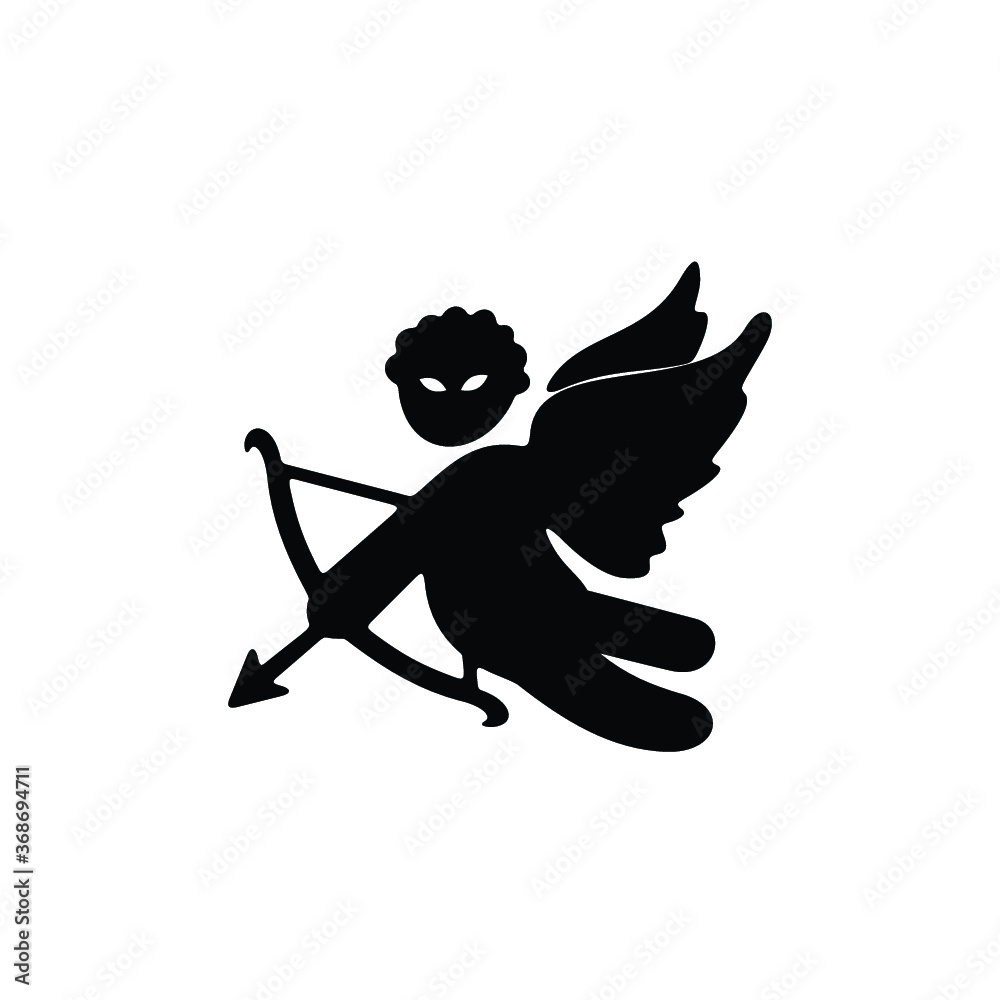 Fototapeta premium Silhouette of Cupid. Vector illustration