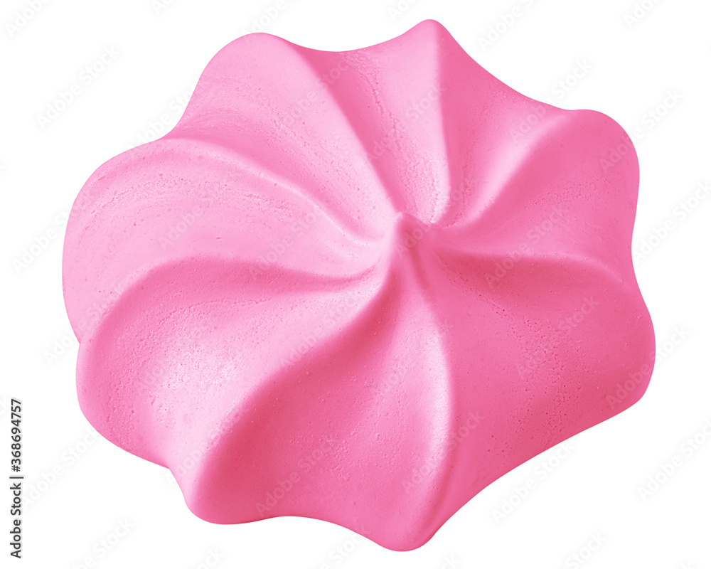 Pink meringue, zephyr, marshmallow, isolated on white background, clipping path, full depth of field Pink meringue, zephyr, marshmallow, isolated on white background, clipping path, full depth of field