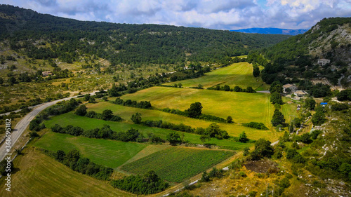 Amazing aerial view over the French Alps - travel photography