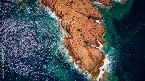 Deep turqouise water of the Mediterranian Sea in France - travel photography