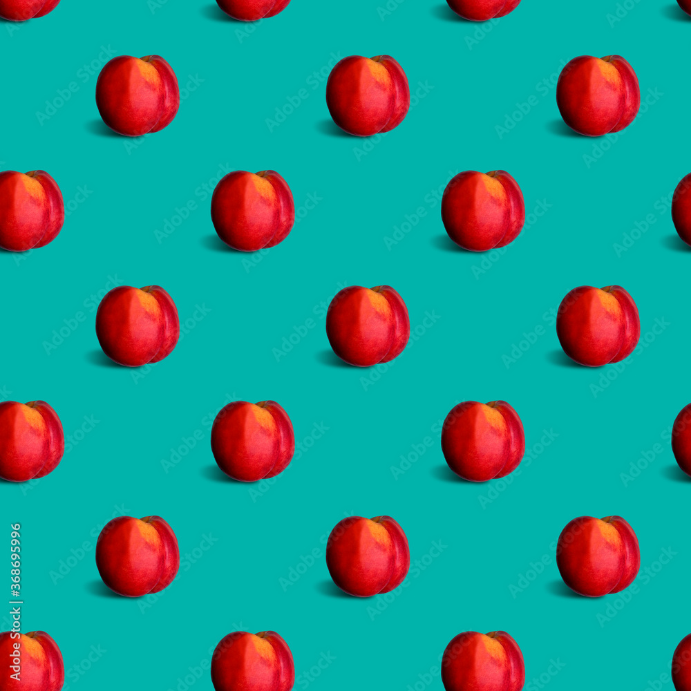Seamless pattern. Isolated peaches on a blue background Seamless pattern. Isolated peaches on a blue background
