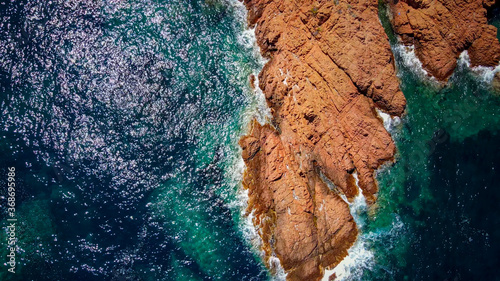 Amazing aerial view over Cap Roux in France at the Cote D Azur - travel photography