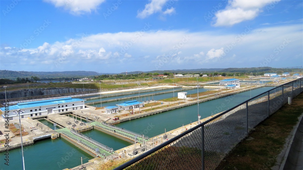 view of the Panamas Canal locks