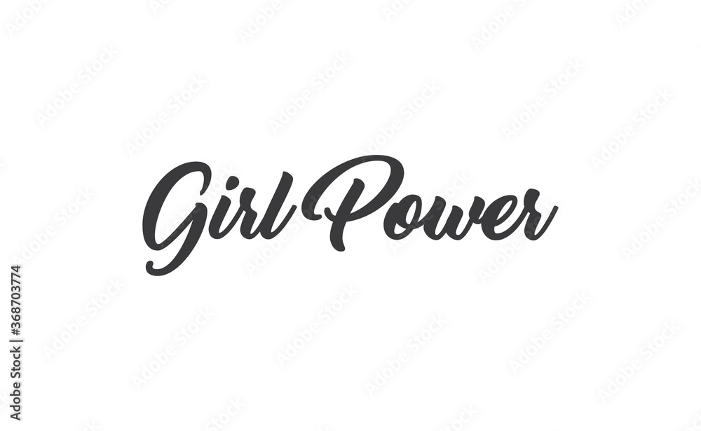 Girl power quote feminist lettering. Calligraphy inspiration graphic design typography element. Hand written card. Simple vector Female sign.