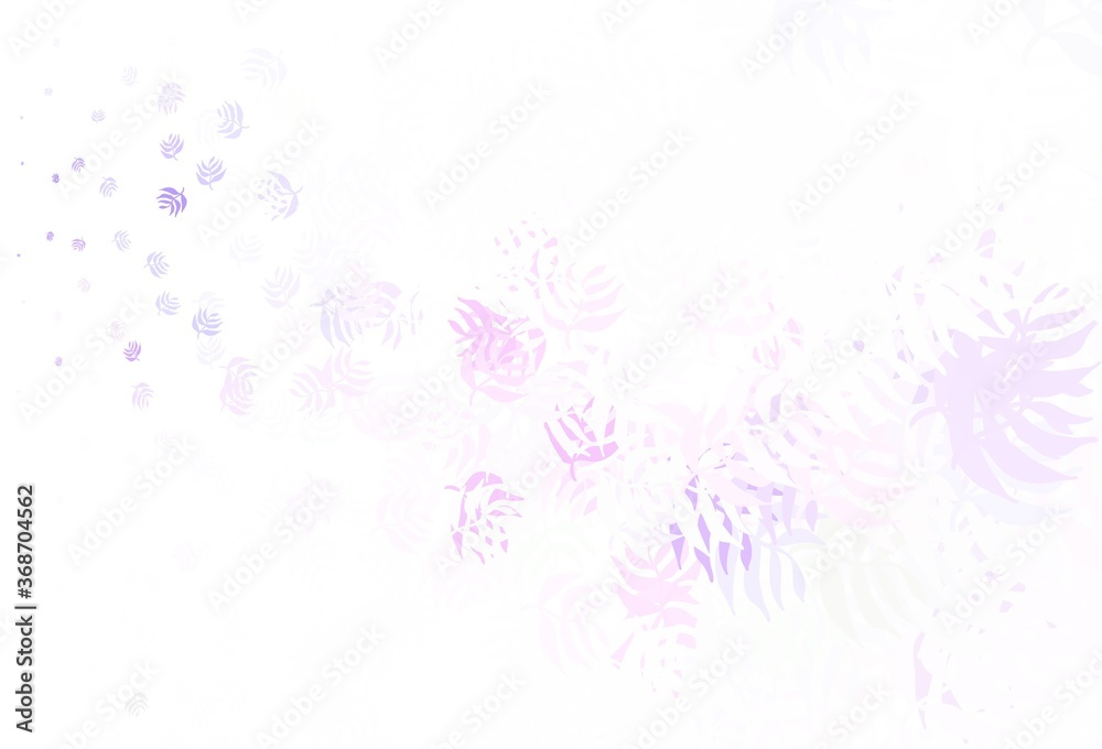 Light Purple, Pink vector elegant wallpaper with leaves.