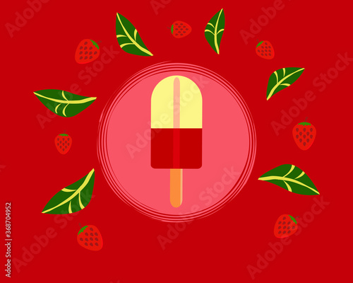 Ilustración Helado de Frutas vectores 