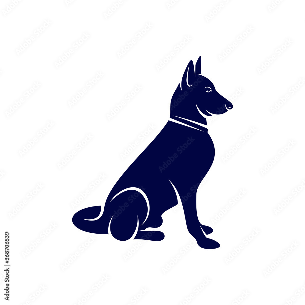 Sniffer Dog Logo Design Vector. Silhouette of Sniffer Dog. Vector illustration