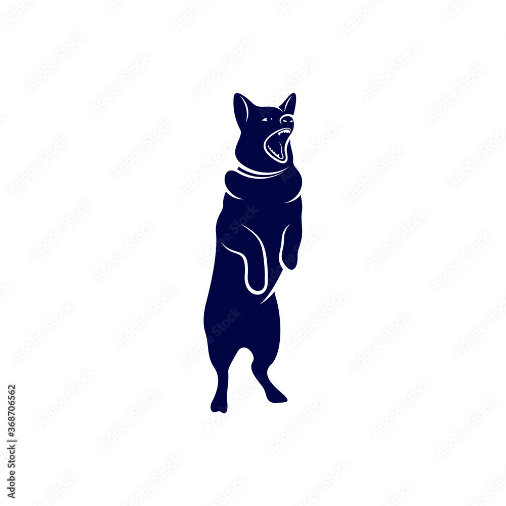 Sniffer Dog Logo Design Vector. Silhouette of Sniffer Dog. Vector illustration