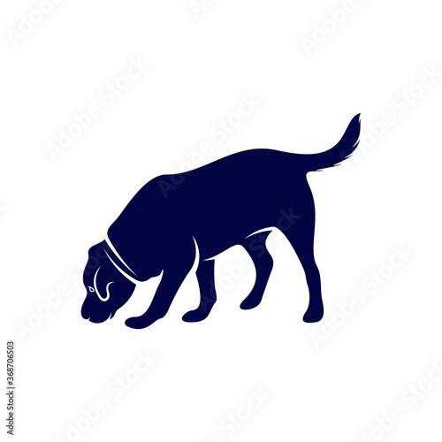 Sniffer Dog Logo Design Vector. Silhouette of Sniffer Dog. Vector illustration