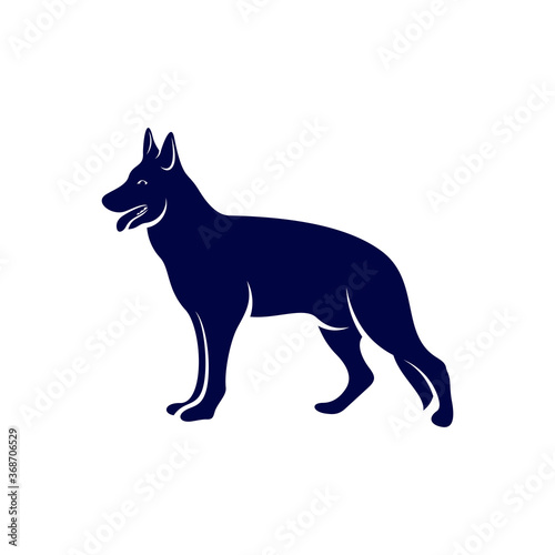 Sniffer Dog Logo Design Vector. Silhouette of Sniffer Dog. Vector illustration