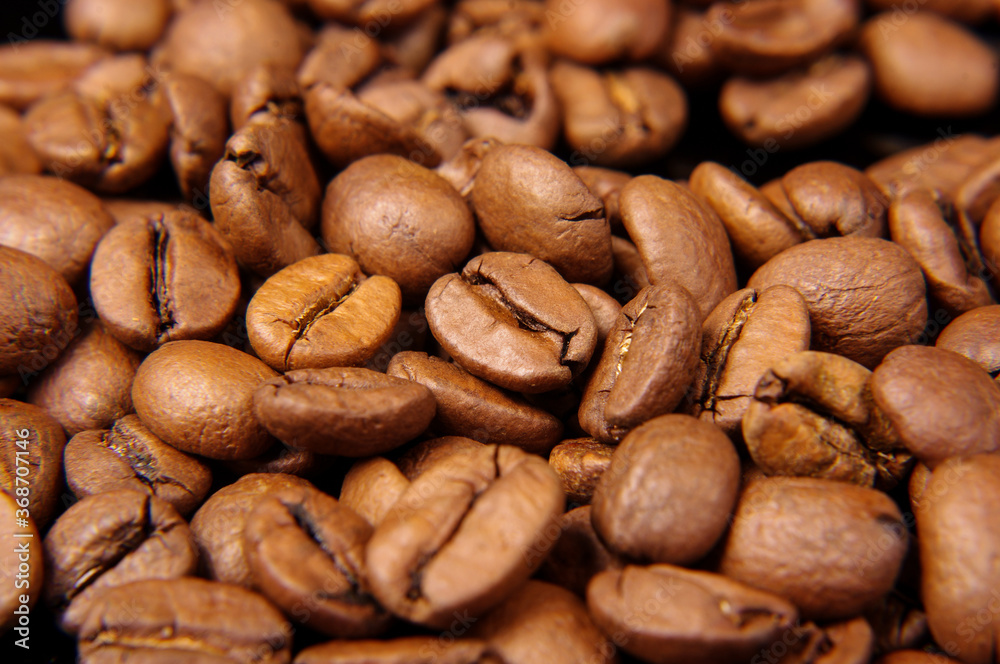 Fototapeta premium Abstract macro coffee beans texture