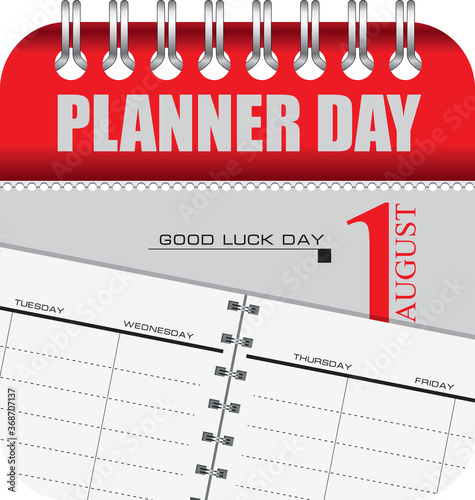 Calendar for august Planner Day