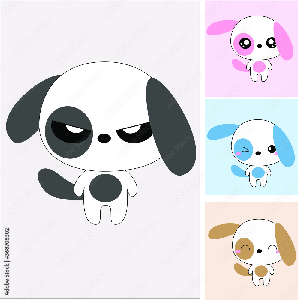 cute dog cartoon vector set