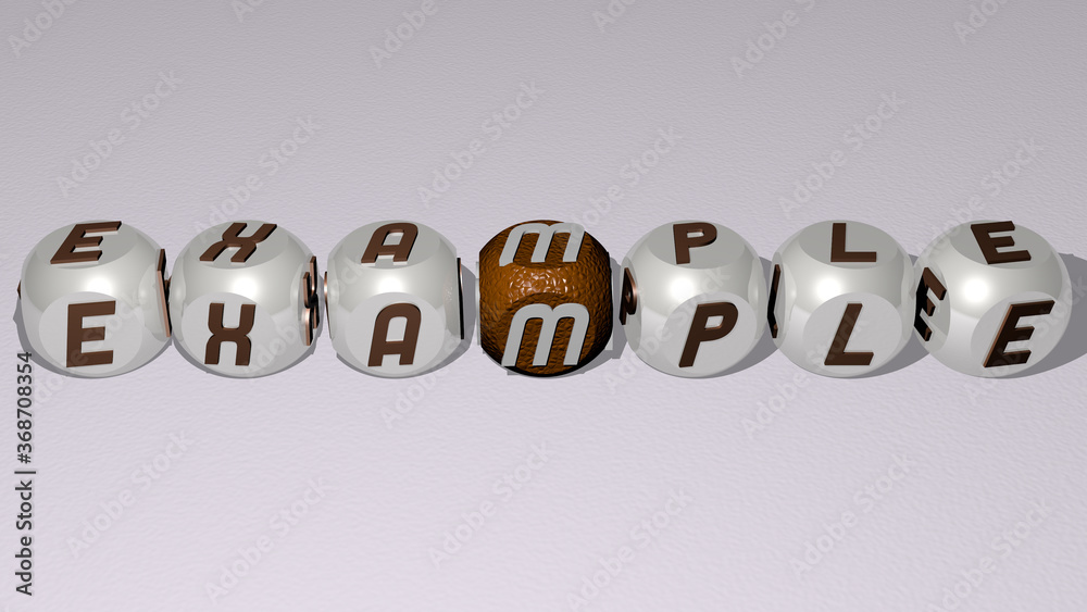 crosswords of example arranged by cubic letters on a mirror floor, concept meaning and presentation. illustration and background crosswords of example arranged by cubic letters on a mirror floor, concept meaning and presentation. illustration and background