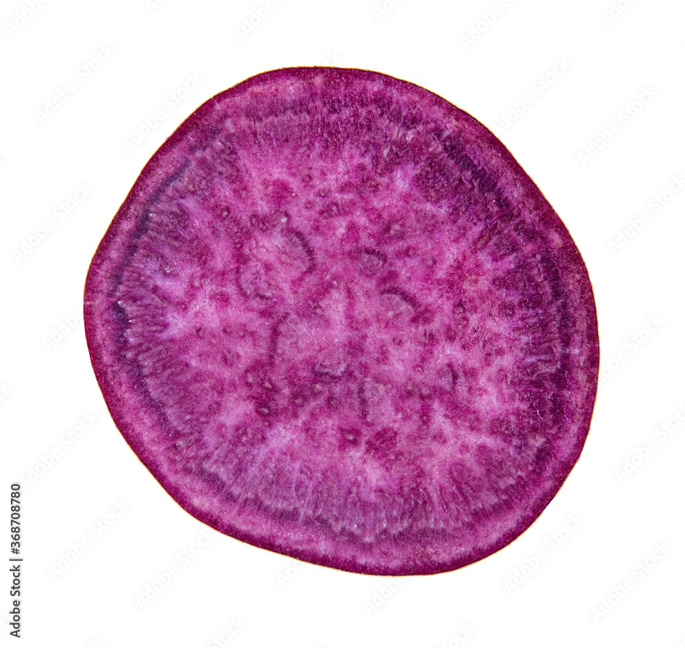 purple yams isolated on white background