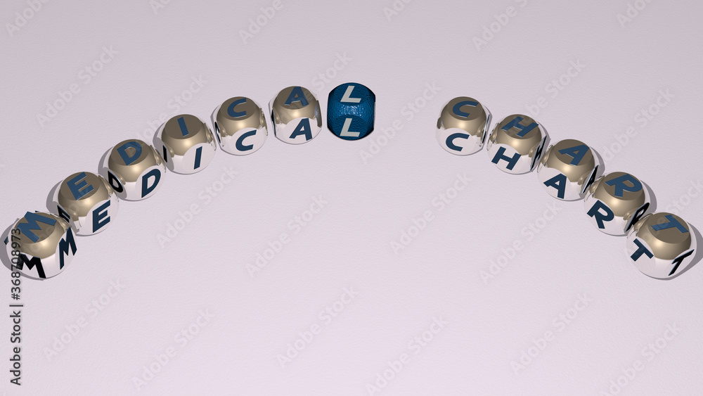 combination of medical chart built by cubic letters from the top perspective, excellent for the concept presentation. illustration and background combination of medical chart built by cubic letters from the top perspective, excellent for the concept presentation. illustration and background