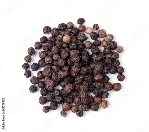 Black Peppercorns isolated on white background