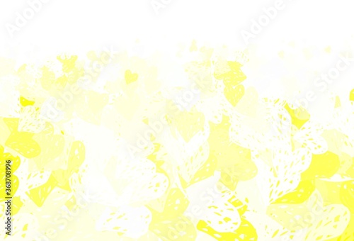 Light Green  Yellow vector background with hearts.
