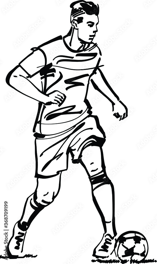 the vector illustration a football player