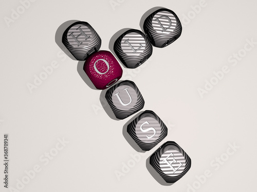 combination of OLD HOUSE built by cubic letters from the top perspective, excellent for the concept presentation. background and architecture