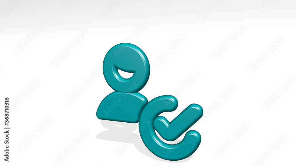 single man actions check from a perspective with the shadow. A thick sculpture made of metallic materials of 3D rendering. illustration and background single man actions check from a perspective with the shadow. A thick sculpture made of metallic materials of 3D rendering. illustration and background