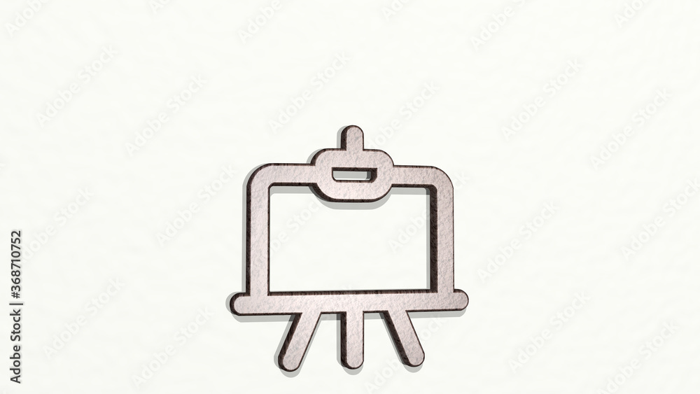 DESIGN DRAWING BOARD made by 3D illustration of a shiny metallic sculpture on a wall with light background. abstract and art DESIGN DRAWING BOARD made by 3D illustration of a shiny metallic sculpture on a wall with light background. abstract and art