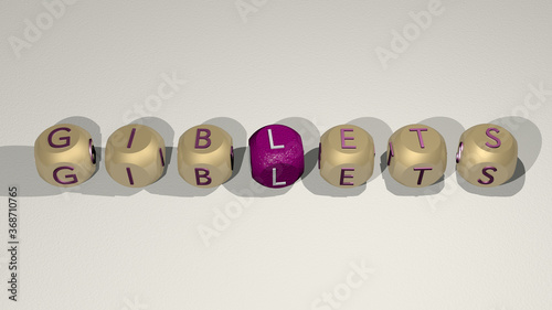 combination of Thanksgiving: giblets built by cubic letters from the top perspective, excellent for the concept presentation photo