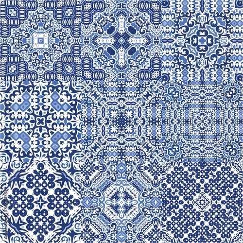Portuguese ornamental azulejo ceramic.