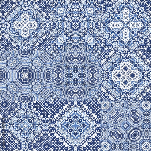 Ethnic ceramic tiles in portuguese azulejo.