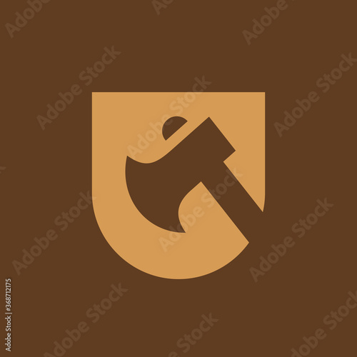 Lumberjack axe logo icon design, simple ax icon vector