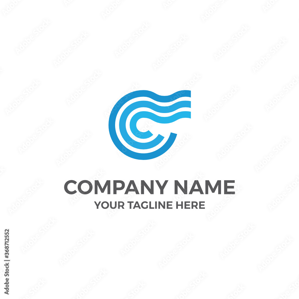 C Initial Wave Line Nature Vector Abstract Illustration Logo Icon Design Template Element C Initial Wave Line Nature Vector Abstract Illustration Logo Icon Design Template Element