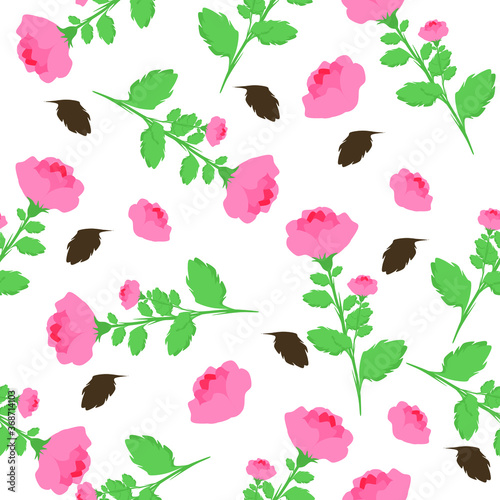 Seamless roses pattern. Vector floral background