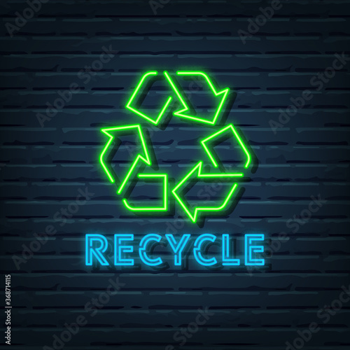 recycle neon sign