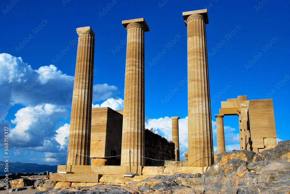 Fototapeta premium ruins of the ancient greek temple in Lindos, Greece