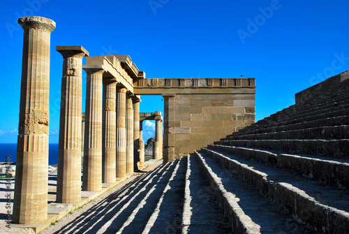 Columns in the Acropolis of Lindos, Greece