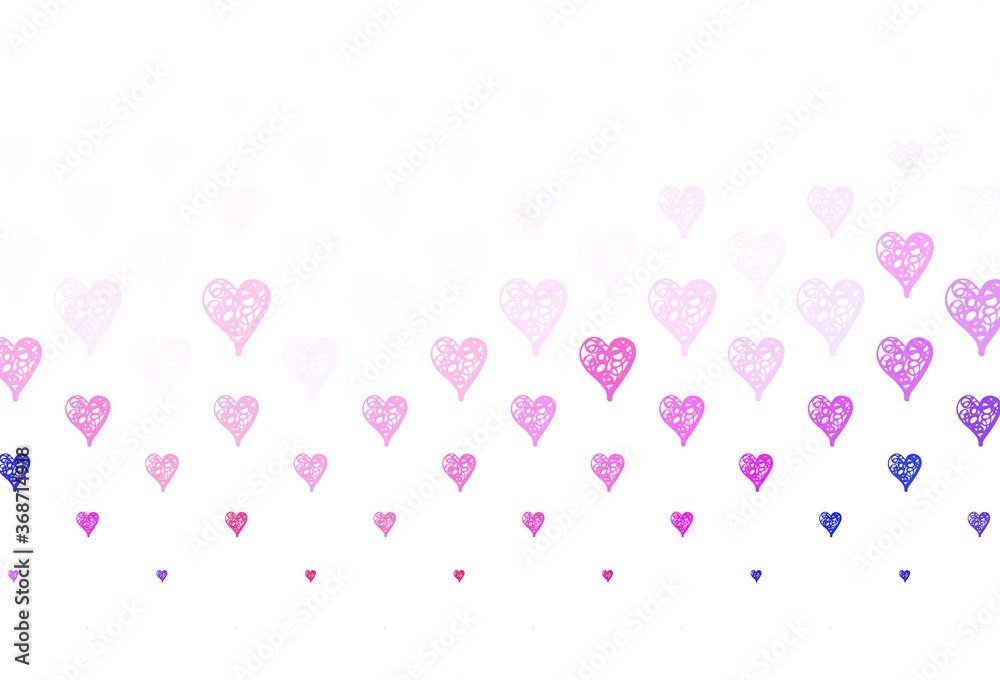Light Pink, Red vector backdrop with sweet hearts.