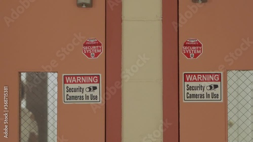Professional video surveillance on a split screen background. Safety and control in kindergarten.