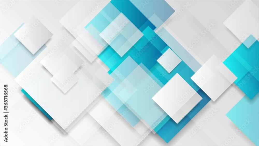 Blue and grey glossy squares abstract tech motion design