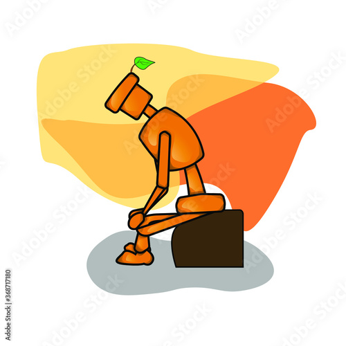 woodeng puppets gesture illustration vector