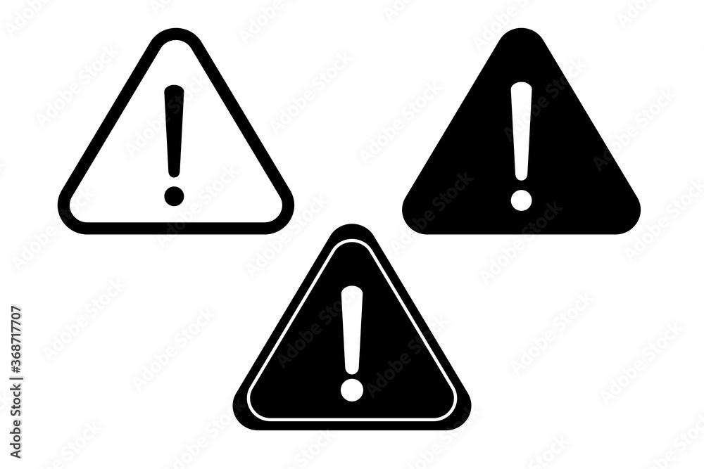 Warning Danger Caution sign. Set icon , exclamation, alert icon vector in modern design Warning Danger Caution sign. Set icon , exclamation, alert icon vector in modern design