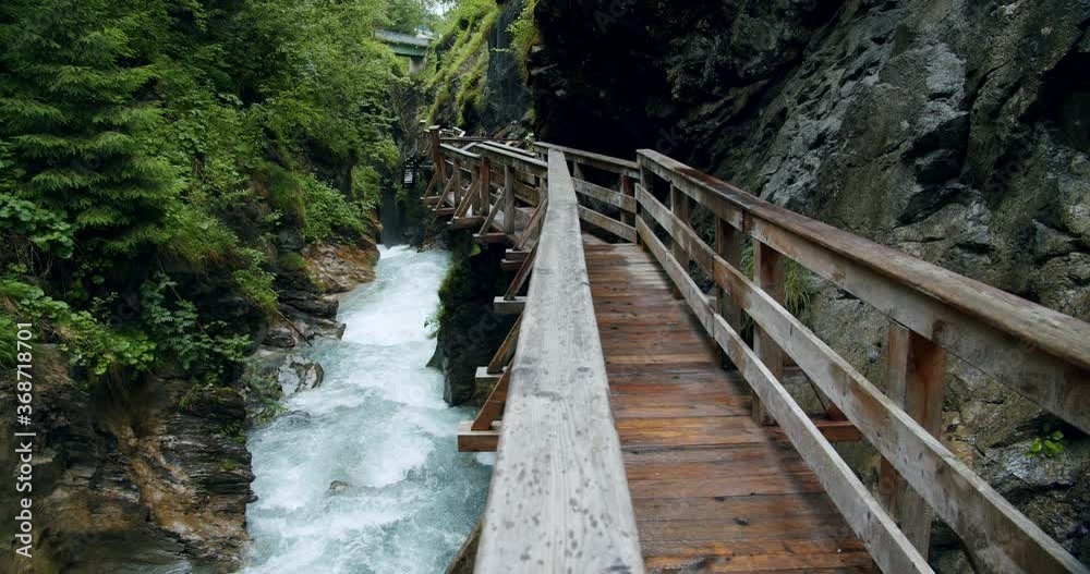 Beautiful Sigmund Thun Klamm gorge in Austria. Outdoor hiking path along most visited attraction Beautiful Sigmund Thun Klamm gorge in Austria. Outdoor hiking path along most visited attraction