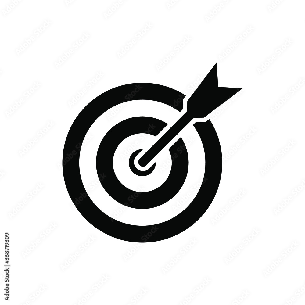 arrow and dartboard in accuracy, accurate shot and perfect focus. symbol of target icon solid, goal strategy, mission. Modern flat design concept. Vector illustration Design on white background EPS 10 arrow and dartboard in accuracy, accurate shot and perfect focus. symbol of target icon solid, goal strategy, mission. Modern flat design concept. Vector illustration Design on white background EPS 10